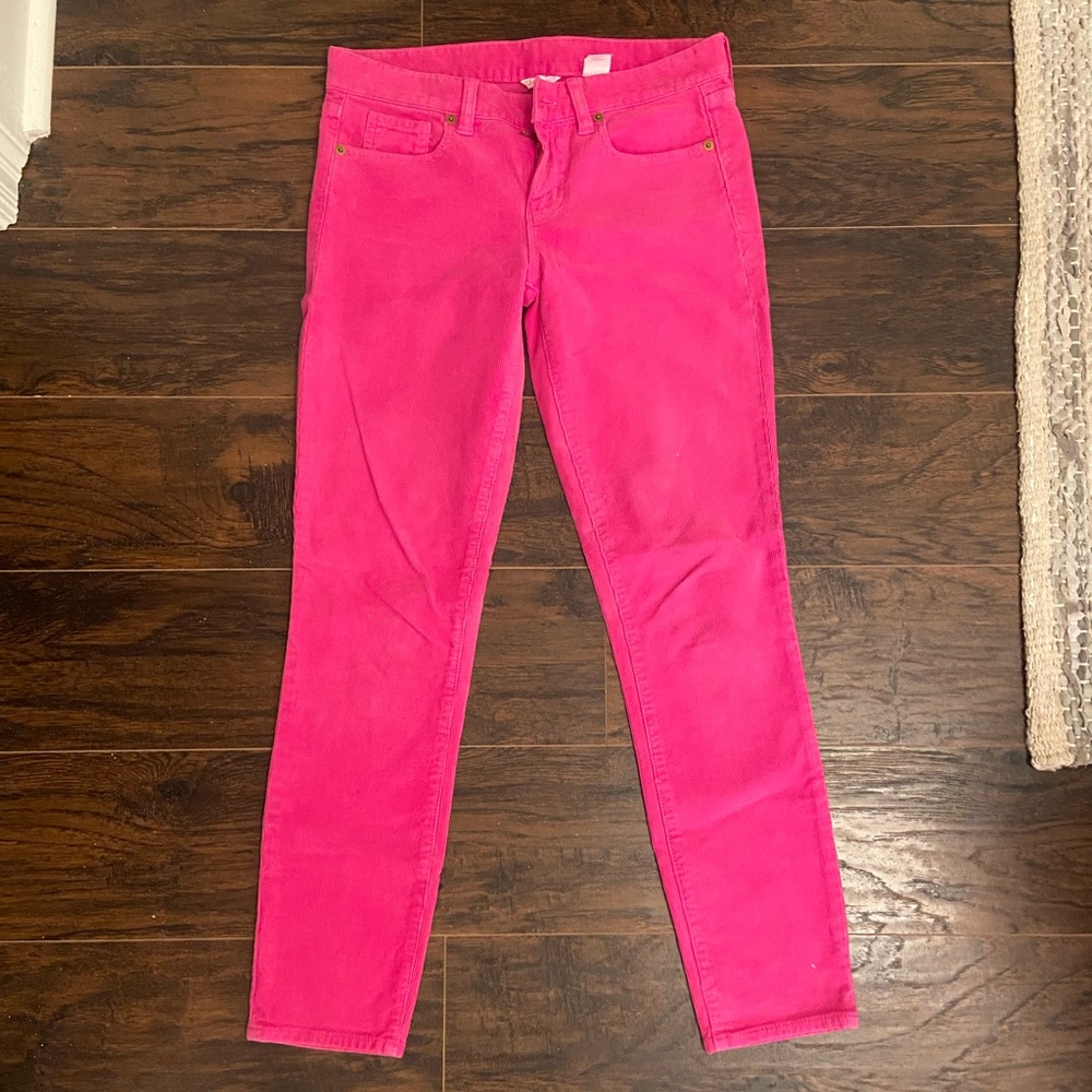 J Crew Hot Pink Corduroy Pants